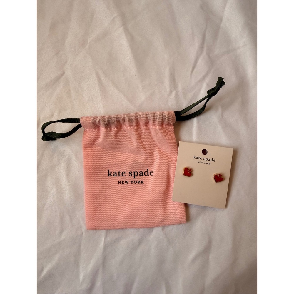 Kate Spade New York Everyday Spade Red Enamel Heart Stud Earrings